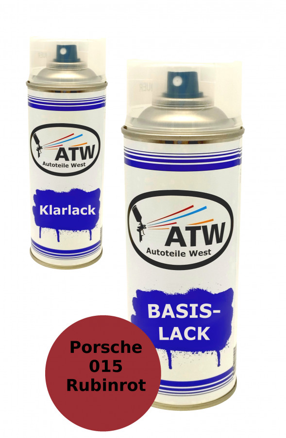 Autolack für Porsche 015 Rubinrot +400ml Klarlack Set